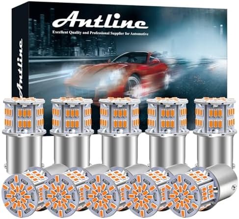 Antline 54-SMD LED Bulbs for RV and Car, 12–24V, 1156 amber