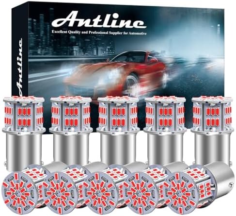 Antline 54-SMD LED Bulbs for RV and Car, 12–24V, 1156 red
