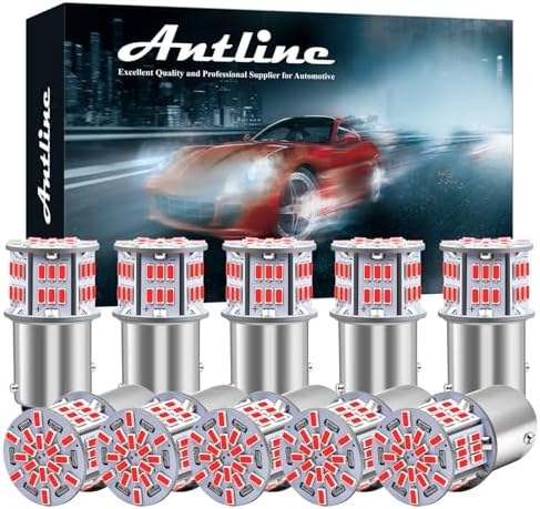 Antline 54-SMD LED Bulbs for RV and Car, 12–24V, 1157 red