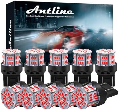 Antline 54-SMD LED Bulbs for RV and Car, 12–24V, 7443 red